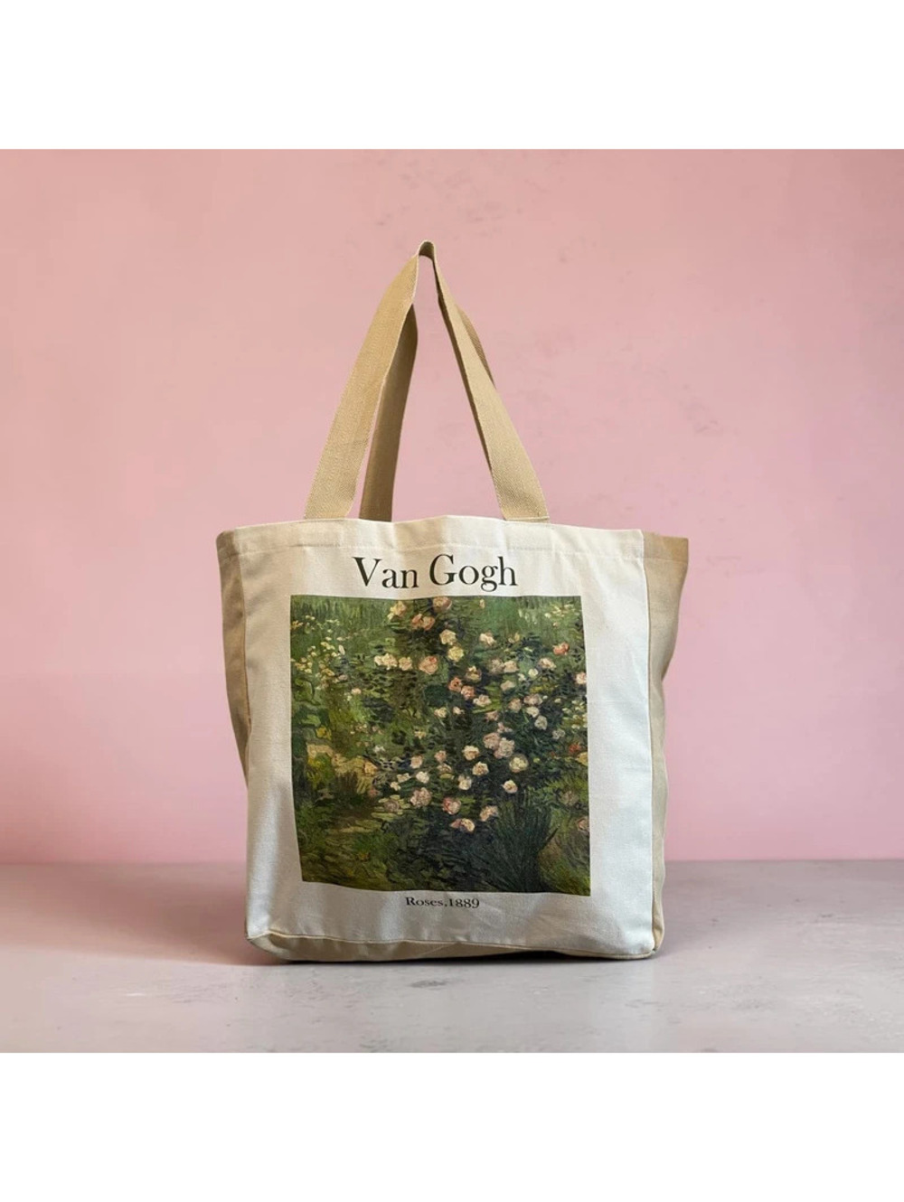 Canvas Tote Bag (Wild Rose Art Print)